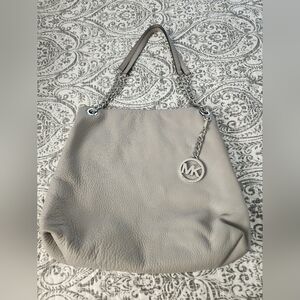 Michael Kors Gray Leather Shoulder Bag